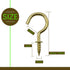 50Pcs Brass Plated Ceiling Hooks | 7/8 Inches Screw Hooks