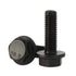 M6 x 20mm Flanged Hex Head Bolts, Full Thread Alloy Steel Screws, Black Oxide Finish, Quantity 25