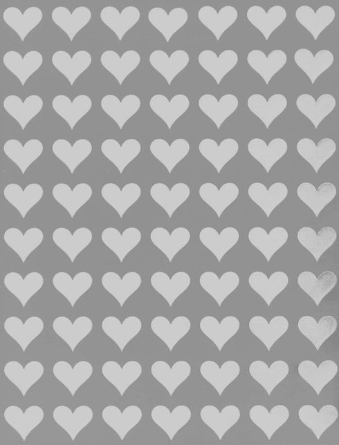 Royal Green Decorative Heart Stickers - Cute Scrapbooking, Packaging, Arts & Crafts, 0.5 inch, 350-Pack (White)