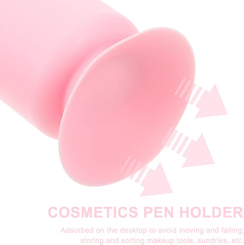 FOMIYES Silicone Suction Cup Pen Holder, Makeup Brush Holders, Desk Pencil Case Organizer, Non-Slip Storage Bucket