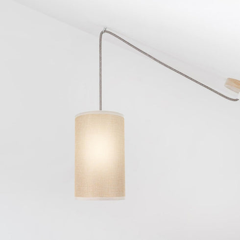 E27 4.72 Inch NUOBESTY Small Drum Lampshade Base Linen Fabric Lamp Cover for Table and Pendant Lamps Indoor Light