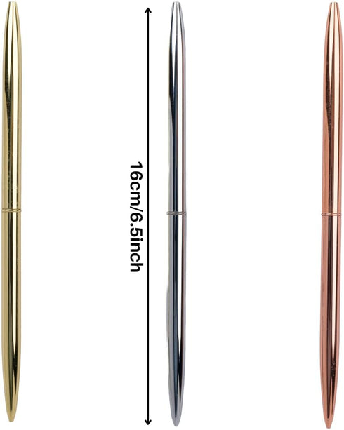 Guest Book Pen Rose Gold - 2 x Piece Slim Metal Ballpoint Pen Set, Metal Twist Black Ink Writing Pen, for Wedding, Bridal Shower, Baby Shower, Engagement, Birthday, Anniversary, Valentine's Day