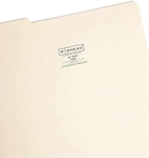 Smead Interior File Folder, 1/3-Cut Tab, Legal Size, Manila, 100 per Box (15230)