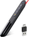 DinoFire USB Type C Wireless Presenter Remote Clicker with Volume Control, Red Pointer, Long Range for Mac PC
