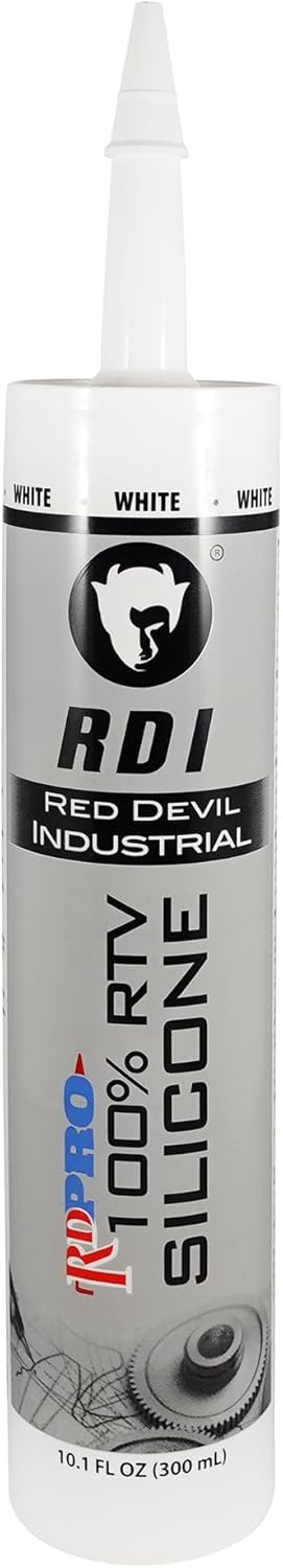 Red Devil 08160I RD PRO Industrial Grade RTV Silicone Weather-Resistant Sealant, 10.1 oz Tube, White