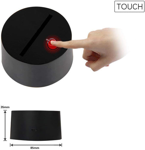 3D 7 Illusion LED Night Light,WONFAST Colors Gradual Changing Optical Illusion Acrylic Lamp USB Touch Bedside Table