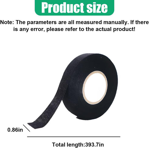 YoRise 1 Inch 33 (1PC) Car Wire Harness Cloth Tape, Ft Anti-Creak Noise Damping Tapes, Adhesive Fabric Cable Wrap Tape