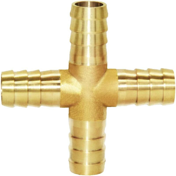 Joywayus 1/4"(6mm) Hose Barb 4 Way Union Fitting Pipe Cross for Water/Fuel/Air