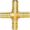 Joywayus 1/4"(6mm) Hose Barb 4 Way Union Fitting Pipe Cross for Water/Fuel/Air