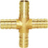 Joywayus 1/4"(6mm) Hose Barb 4 Way Union Fitting Pipe Cross for Water/Fuel/Air