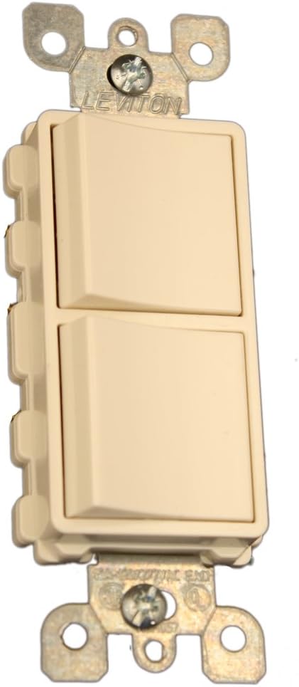 Leviton 5641-T 15 Amp, 120/277 Volt, Decora Single-Pole / 3-Way AC Combination Switch, Commercial Grade, Grounding, Light Almond by Leviton