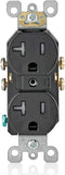 Leviton T5820-E, 20 Amp Tamper-Resistant Duplex Outlet, Black