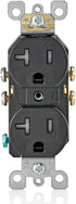 Leviton T5820-E, 20 Amp Tamper-Resistant Duplex Outlet, Black