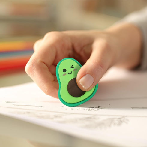 Avocado Erasers, 3D Mini Fruit Erasers, 4Pcs Cute Pencil Erasers for Kids and School Supplies
