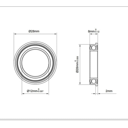 F6001ZZ 4PCS Flange Ball Bearing 12×28×8mm Double Metal Shielded Flanged Bearing Chrome Steel ABEC-1(P0) Z2 Deep Groove Ball Bearing for Industrial Machine, Power Tools