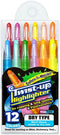 Twist-Up Highlighter Set, 12 Colors, Long Lasting Non-Toxic Dry Highlighters for Bible, Text, & Notes