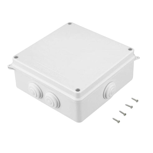 ABS Plastic Dustproof Waterproof IP65 Junction Box, Universal Electrical Project Enclosure, White, 5.9"x5.9"x2.8"