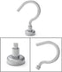 Magnetic Hooks, 23.5LBS Heavy Duty Neodymium Rare Earth Magnet Hooks for Fridge, Keys, BBQ, Pack of 10, Silver