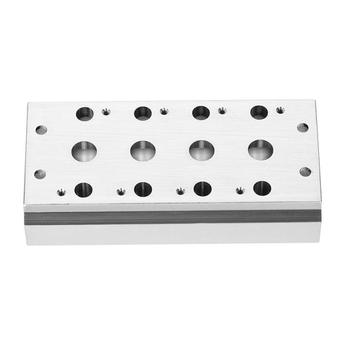 uxcell 1/4" G Thread 4 Row Aluminum Manifold Socket for 4V210 Series Pneumatic Valve Base