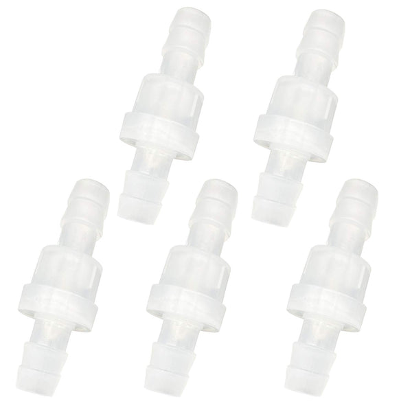 One Way Check Valve - 5/16" Hose Barb Non Return Plastic Valve for Water Fuel Oil Air Gas (Pack of 5)