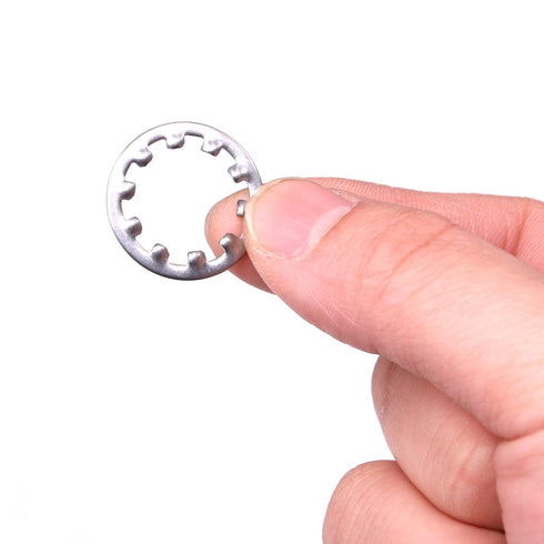 Hilitchi 300-Pcs 304 Stainless Steel Internal Tooth Star Lock Washers Assortment Set - 8 Sizes Included: M2 M3 M4 M5 M6