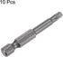 10pcs TS25 Star 5 Point Screwdriver Bit 1/4" Hex Shank - 2" Length Magnetic Security Torx Head Power Tool