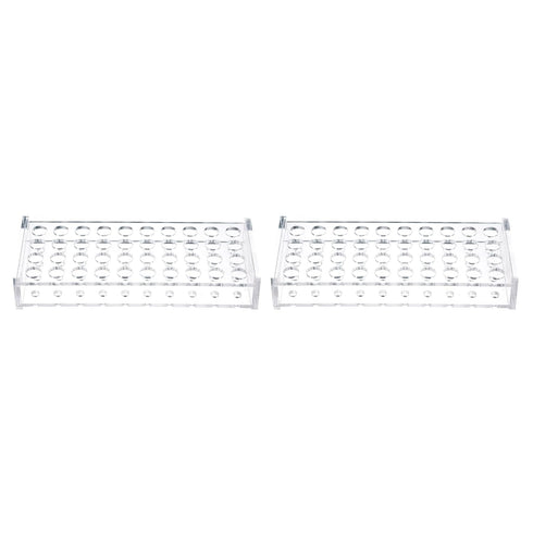 YOKIVE 2Pcs Tube Rack Holder, Acrylic Test Tube Rack | Great for 0.2ml, 10ml Lab Test Tube (Clear, 40-Sockets)