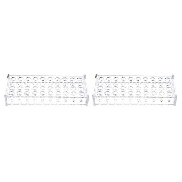YOKIVE 2Pcs Tube Rack Holder, Acrylic Test Tube Rack | Great for 0.2ml, 10ml Lab Test Tube (Clear, 40-Sockets)