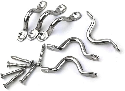22Pcs M5 316 Stainless Steel Eye Straps Ceiling Wall Mount U Hook with Screws