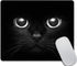 Black Cat Gaming Mouse Pad, Custom Design with White Eye Looking, Non-Slip Rubber for Computers, Desktops, PC