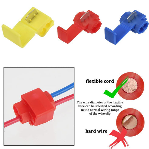 180Pcs Quick Splice Wire Connectors - Solderless Snap Wire Connector, Electrical Wire Splice Connector, Insulated Wire