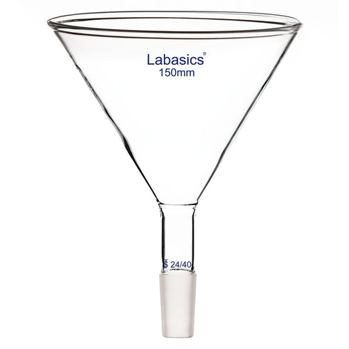Glass Funnel Short Stem Powder Filter with 150 mm Top Outer Dimension and 24/40 Inner Joint