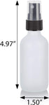 JUVITUS 2 oz Frosted Clear Glass Boston Round with Black Mist Sprayer, 24 pack + Funnel