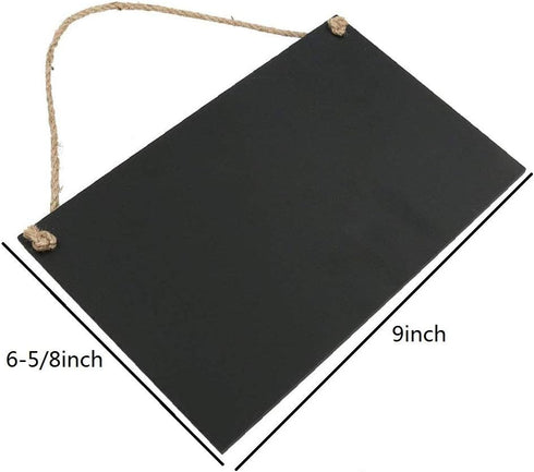 Wooden Double Sided Hanging Chalkboard Signs, Vintage Erasable Message Board Sign with Hanging String for Wedding
