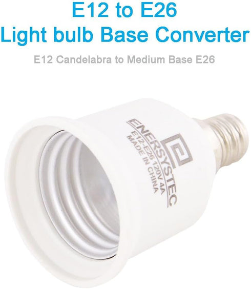 E12 E26 Bulb E12 E26 E12 E26 E12 2PACK to Light Base Adapter, Light Socket to Regular Medium Screw Base, Candelabra