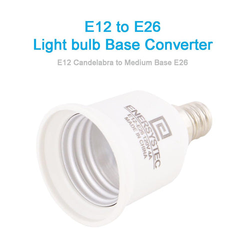 E12 E26 E26 Bulb E12-E26 A19 Bulb 6 Pack to Adapter Candelabra to Medium Base Adapter, Chandelier Light Socket
