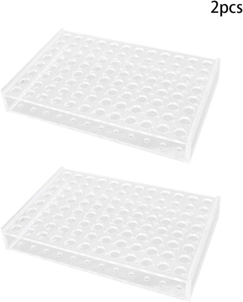 Othmro 2Pcs Acrylic Test Tube Rack Holder, 11mm 96Well Centrifuge Tube Holder, Rectangular Plastic Stand Bracket Rack Test Tube Rack for Labortory Holder Party Favors Decoration Transparent