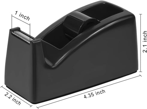 JIKIOU Desktop Tape Dispenser - Non-Skid Base - Weighted Tape Roll Dispenser - Perfect for Office Home School (Tape not Included) - (3-Pack Black) by JIKIOU