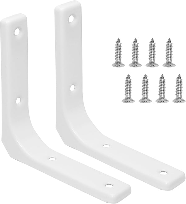 Hordion 2pcs Wall Shelf Brackets 4 Inch, Heavy Duty L Bracket Right Angle