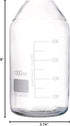 4 Pieces 1000 mL Graduated Round Glass Bottles with GL45 Orange Polypropylene Screw Cap for Media/Storage