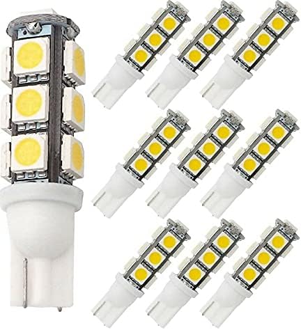 Sago 10 Pack Wedge T10-T5 1w Bulb, 360deg LED Extra Bright, Pure White for Malibu 12v DC Landscape Light