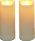 2"x 5" Set 2 LED Flameless Candles with Timer Battery Operated Outdoor LED Lights Fake Flickering Waterproof Candles