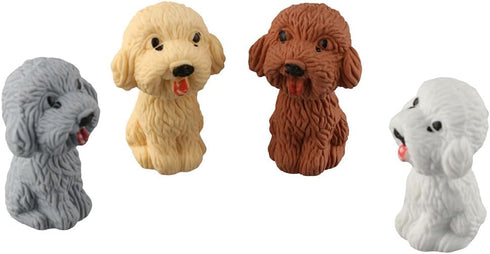 dohobby 24 Pieces Animal Pencil Erasers - 3D Cute Dog Cap Toppers for Party Favors