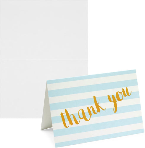 4x6 144-Pack, 6 Juvale Thank You Cards with Envelopes - In, Assorted Polka Dot & Stripe Designs - Bulk Blank Thank You