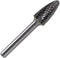 SF-5 Tungsten Carbide Burr Tree Shape Radius End Double Cut Rotary Burr File, 1/2” Cutter Dia X 1” Cutter Length