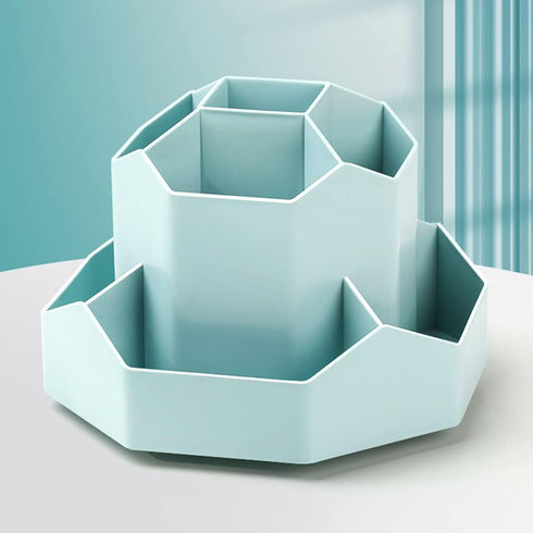 kaileyouxiangongsi Rotating Art Supply Storage Organizer, Pencil Holder with 9 Compartments for Kids Art Desk