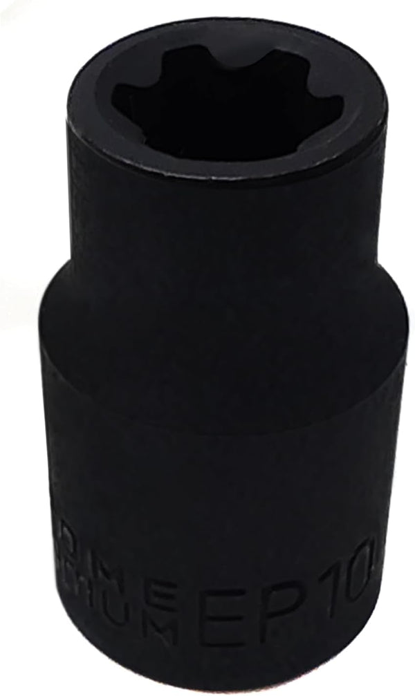 EP Socket EP10, 3/8 Drive Female External E-Torx Plus Socket, High Deformation Prevention Tool
