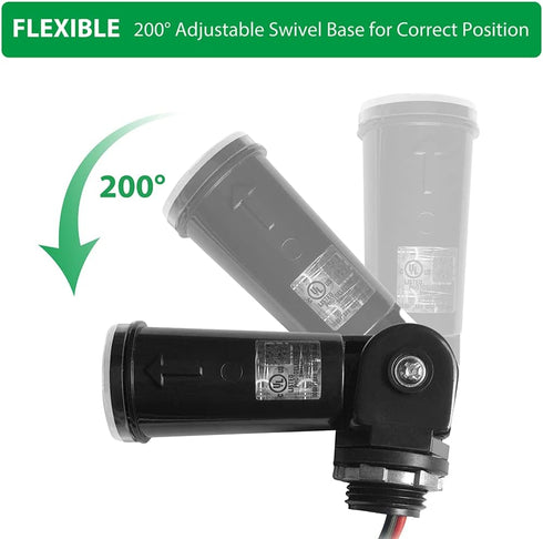GBAYSA 1 Pack Outdoor Photoelectric Sensor,Dusk to Dawn Swivel Mount Conduit Lighting Control with Photocell,Automatic