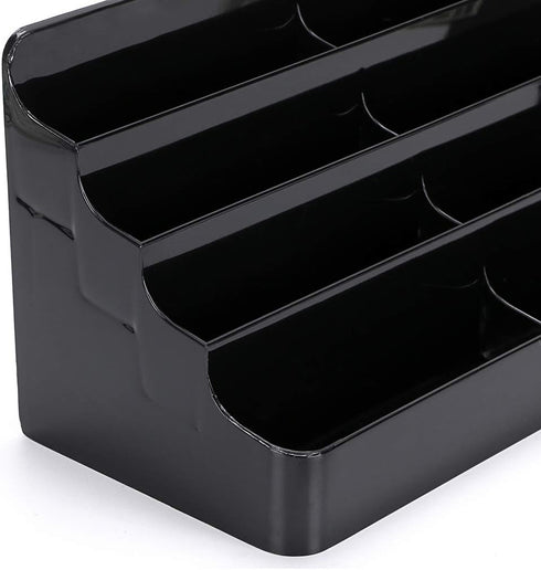Hipiwe 2 Pack Business Card Holder for Desk, 8 Pocket Acrylic Display Stand, Office Desktop Name Card Organizer (Black)