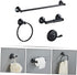 Set Retro Black Stainless Steel Towel Holder for Bathroom